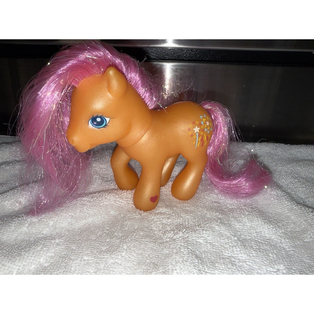 My Little Pony G3 Sparkleworks II Generation 3 Orange Pink Tinsel Fireworks 2002